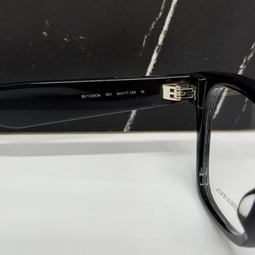 NEW BOTTEGA VENETA BV1120OA 001 BLACK SQUARE WOMEN EYEGLASSES
